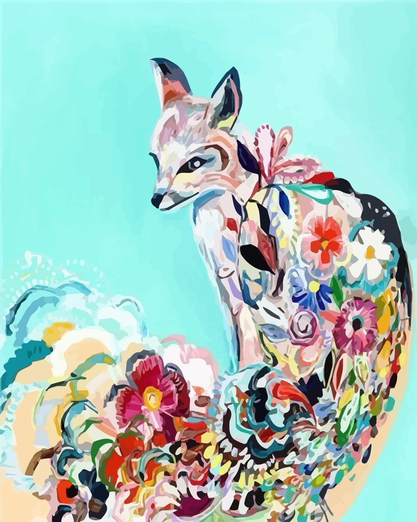 Patterned Fox Paint by Numbers