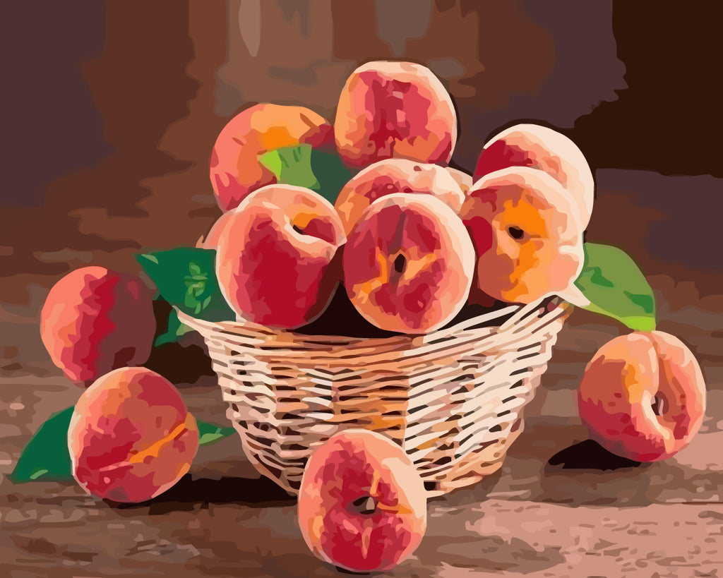 Peaches in Basket Paint by Numbers