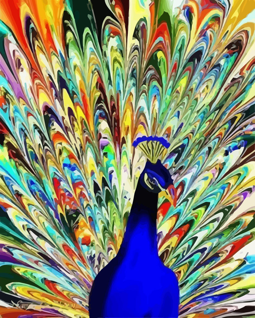 Peacock in Full Bloom Paint by Numbers