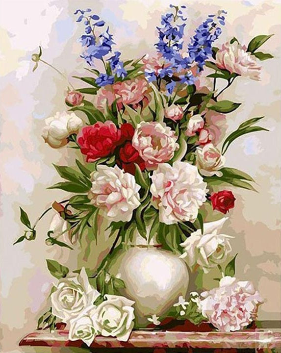 Peonies and Roses Paint by Numbers