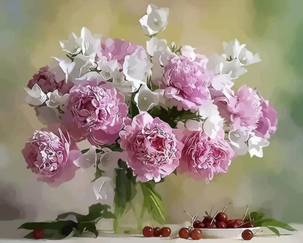 Peonies Paint by Numbers