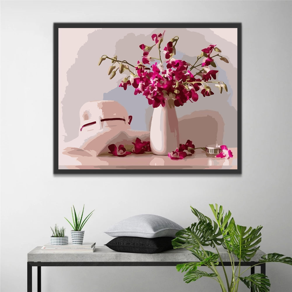 Phalaenopsis in White Vase Paint by Numbers