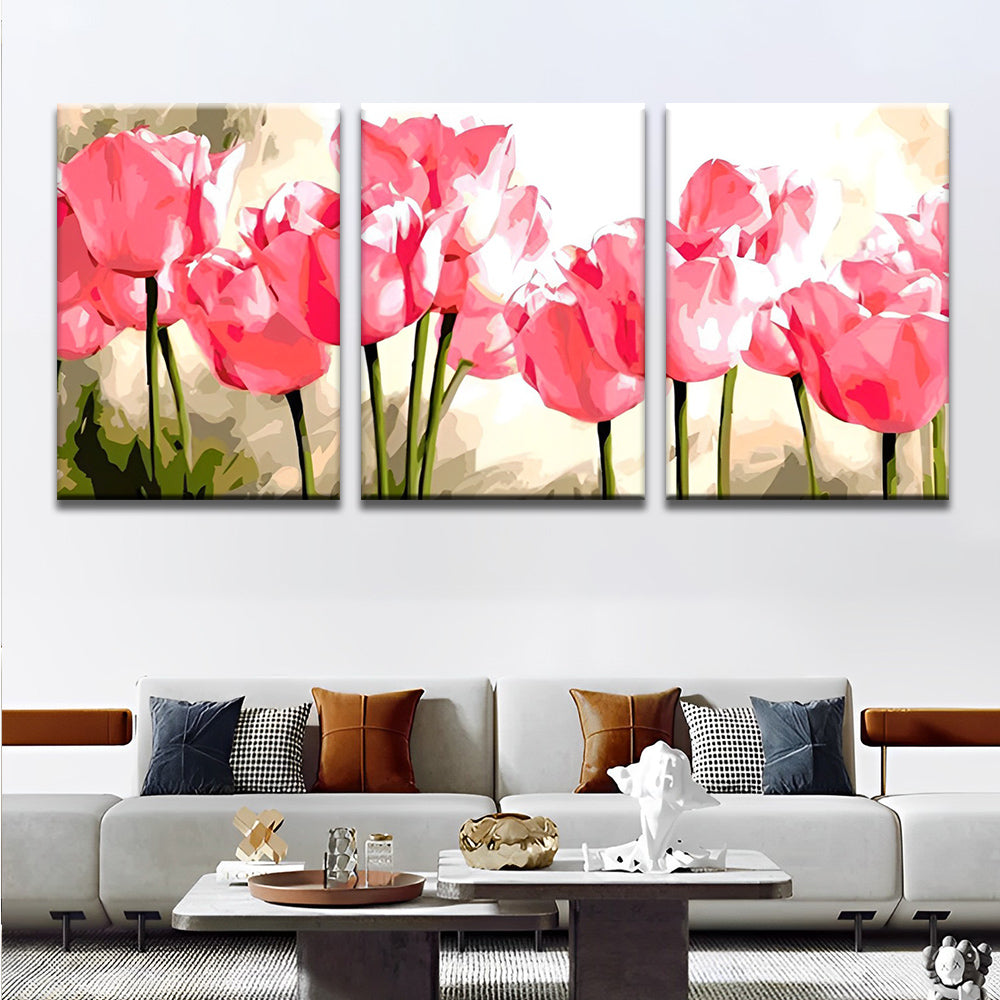 Pink Tulips 3 Pack Paint By Numbers