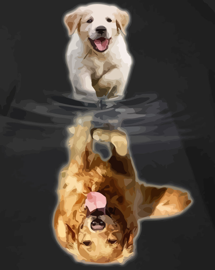 Puppy and Grown-up Dog Paint by Numbers