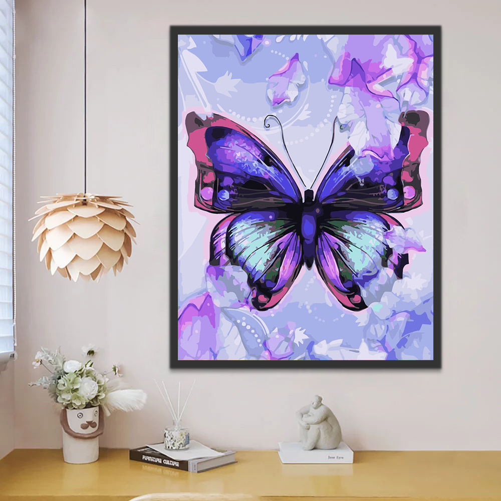 Purple Butterfly Paint by Numbers