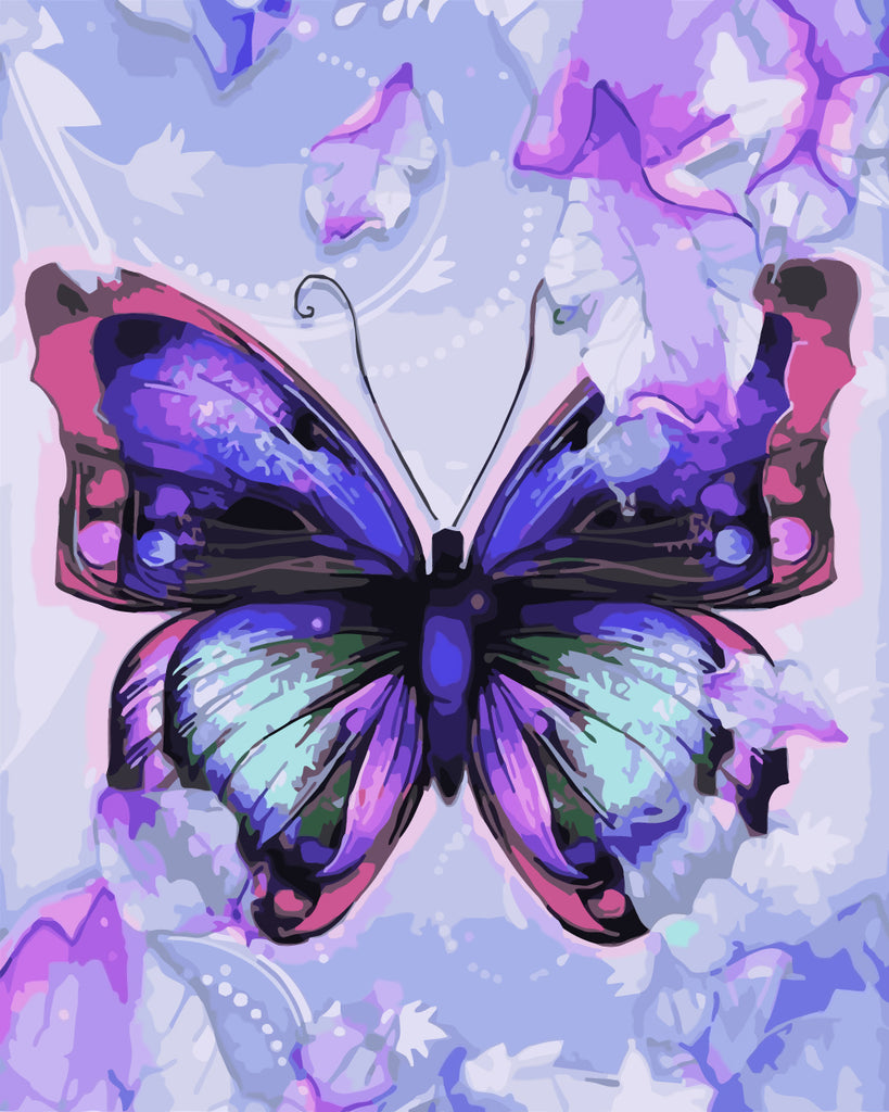 Purple Butterfly Paint by Numbers