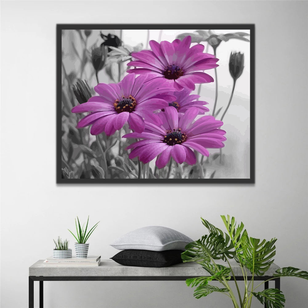 Purple Chrysanthemum Paint by Numbers