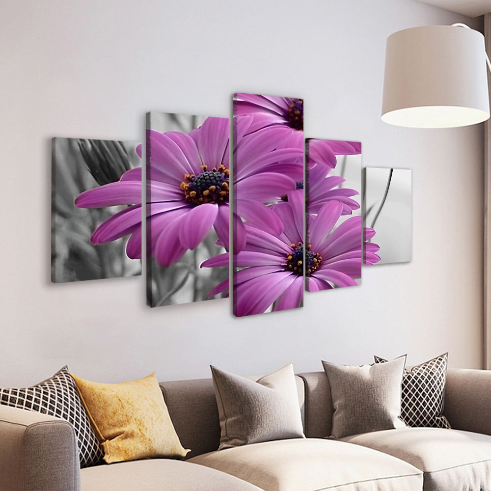 Purple Daisies 5 Pack Paint By Numbers