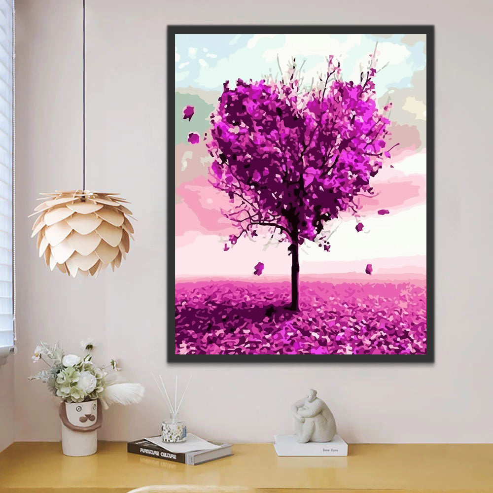 Purple Heart Tree Paint by Numbers