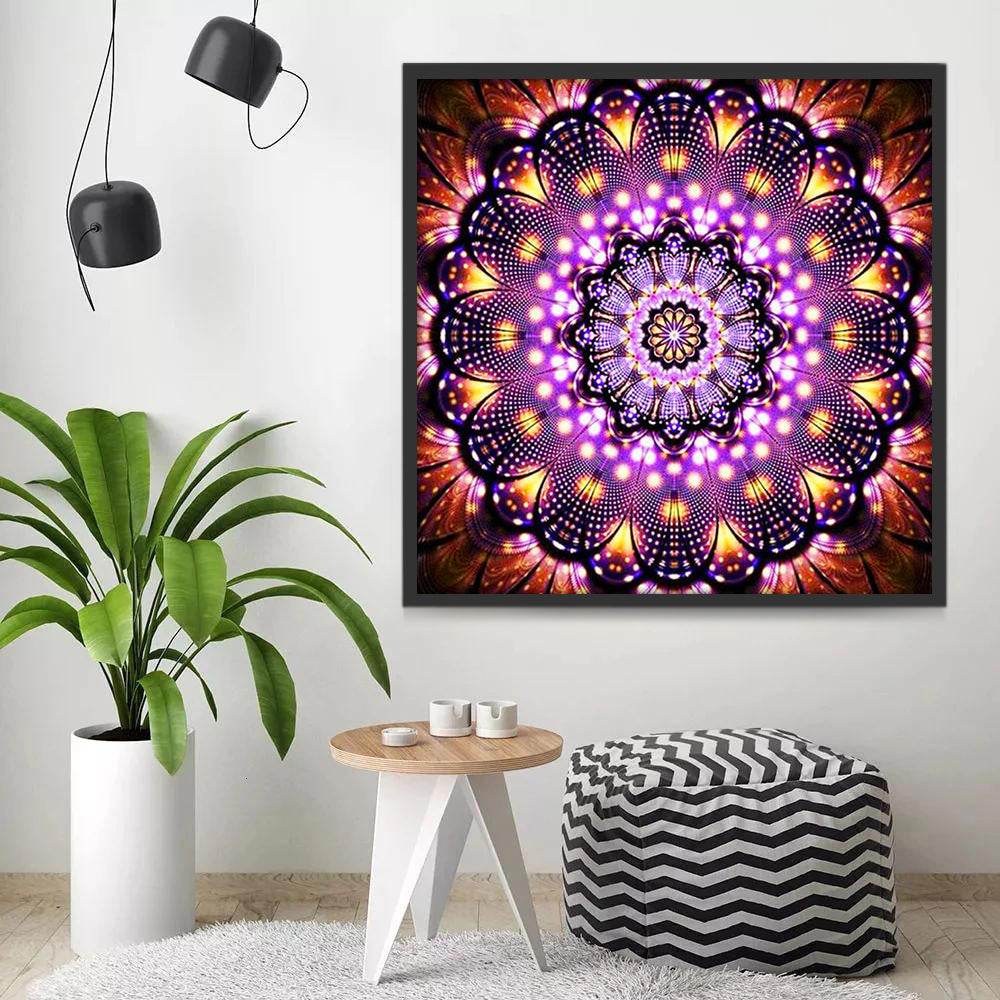 Purple Light Mandala Paint by Numbers