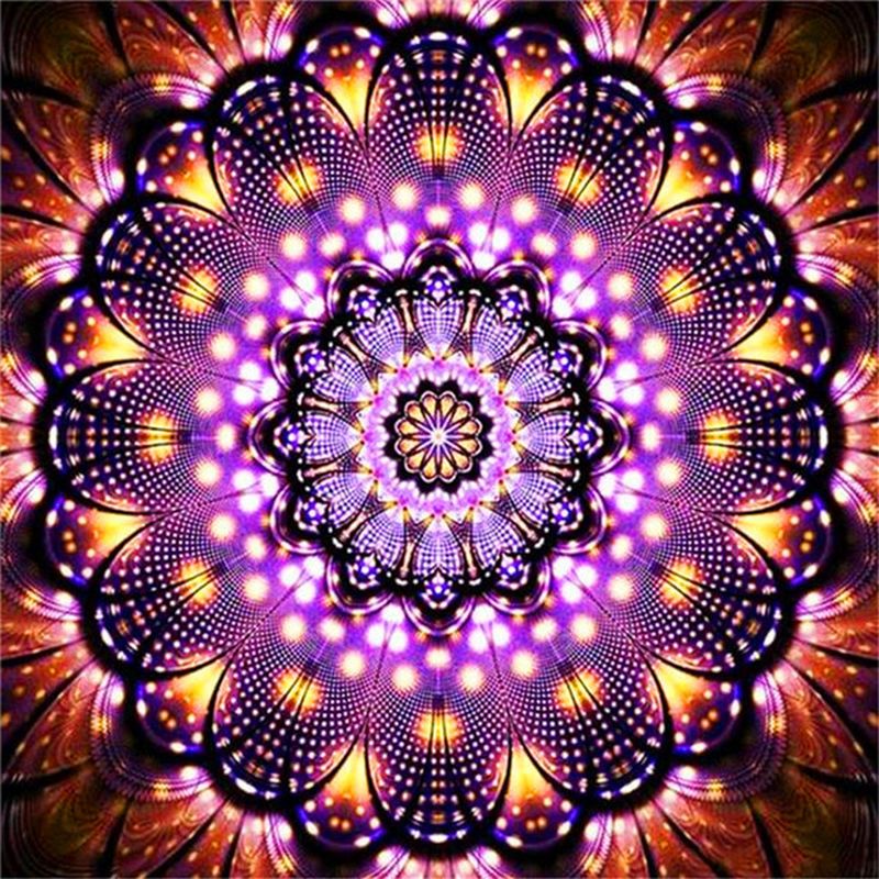 Purple Light Mandala Paint by Numbers