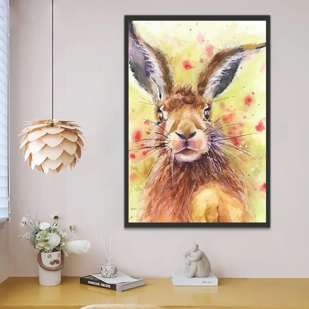 Rabbit in Watercolor Style Paint by Numbers