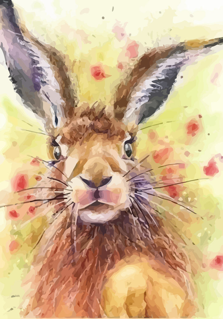 Rabbit in Watercolor Style Paint by Numbers