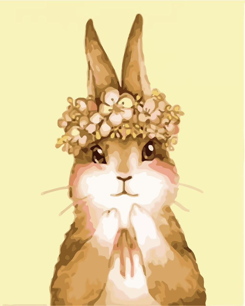 Rabbit Wearing A Garland Paint by Numbers