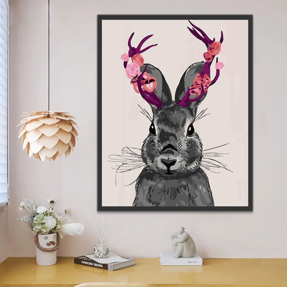 Rabbit with Antlers Paint by Numbers