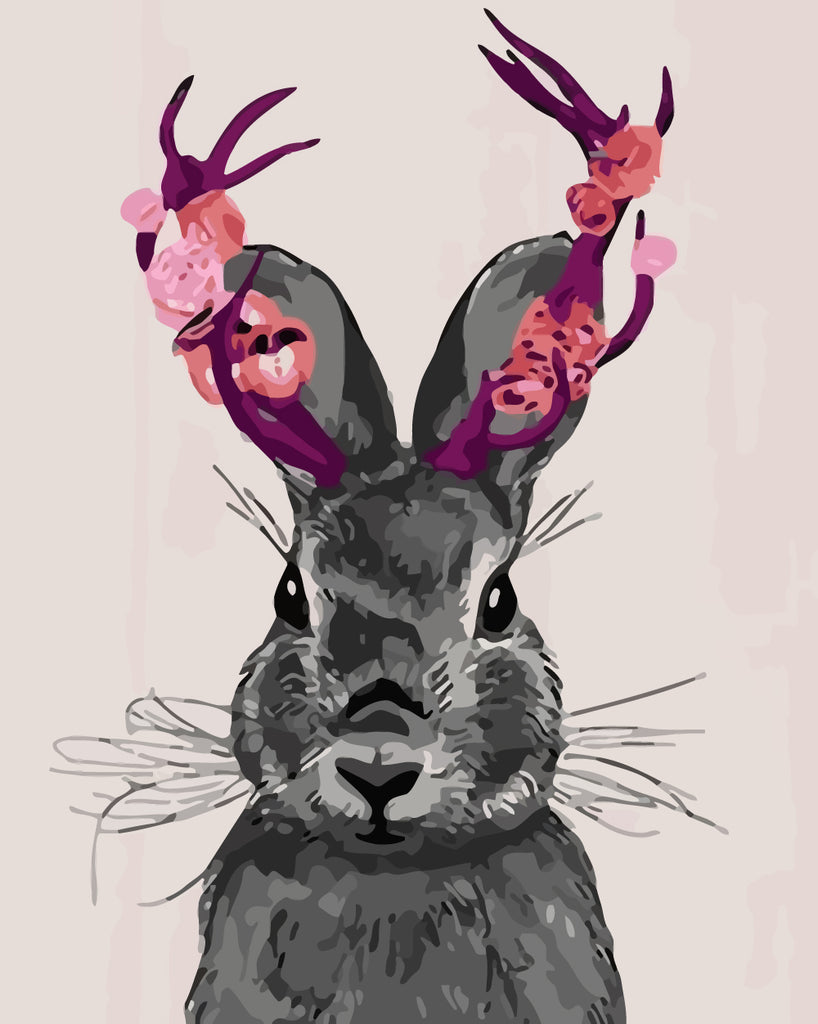 Rabbit with Antlers Paint by Numbers