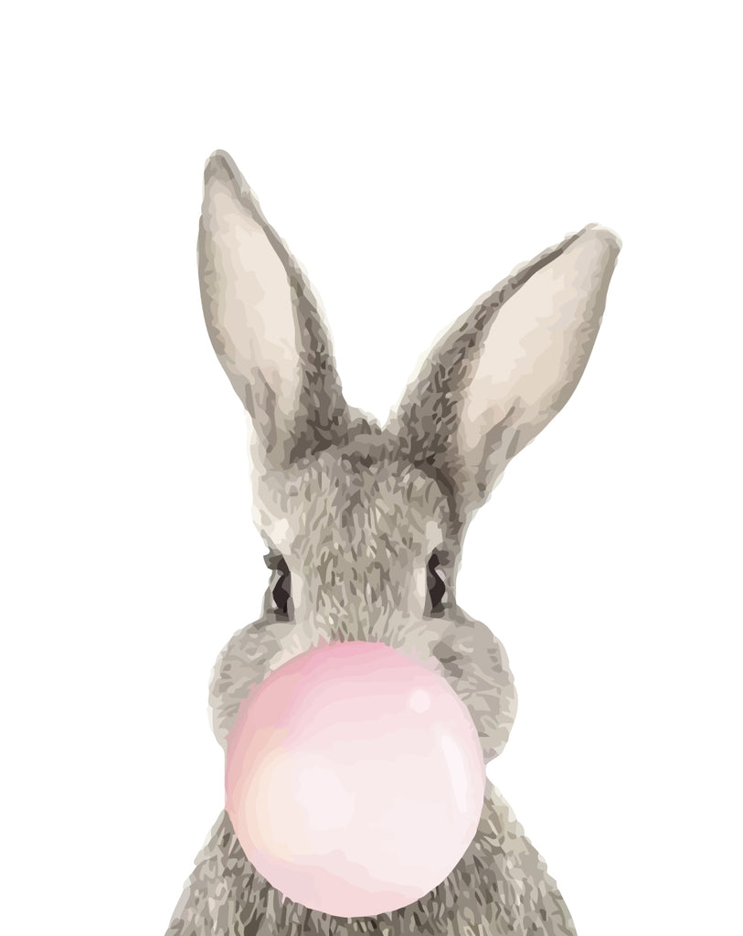 Rabbit with Bubble Gum Paint by Numbers