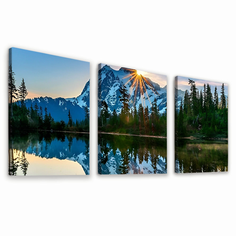 Reflection of Snowy Mountain 3 Pack Paint By Numbers