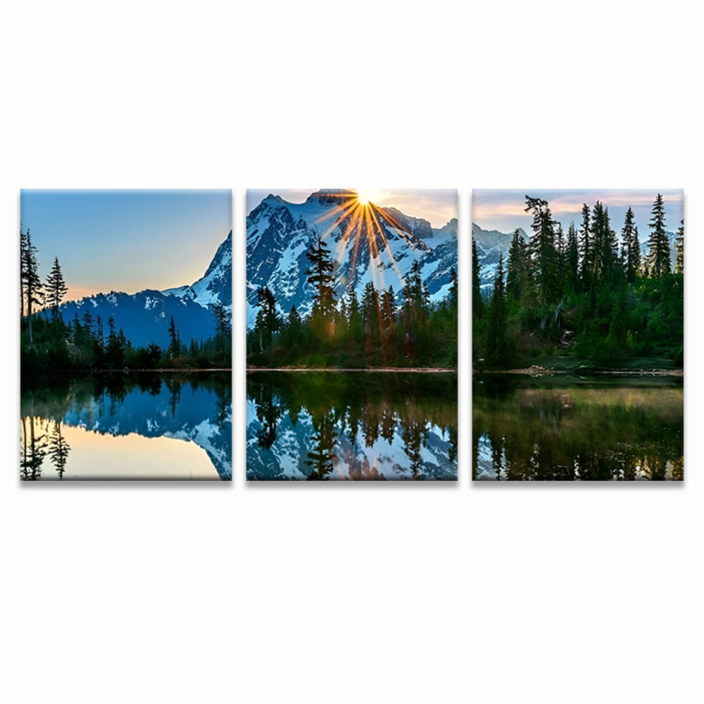 Reflection of Snowy Mountain 3 Pack Paint By Numbers