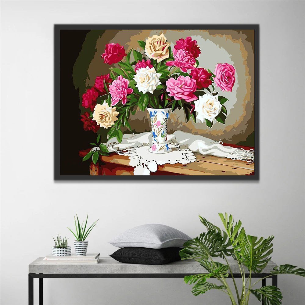 Roses in Vase Paint by Numbers