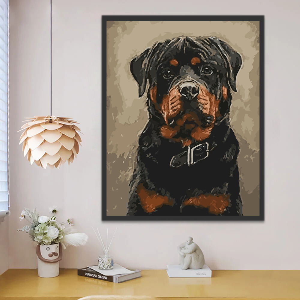 Rottweiler Dog Paint by Numbers