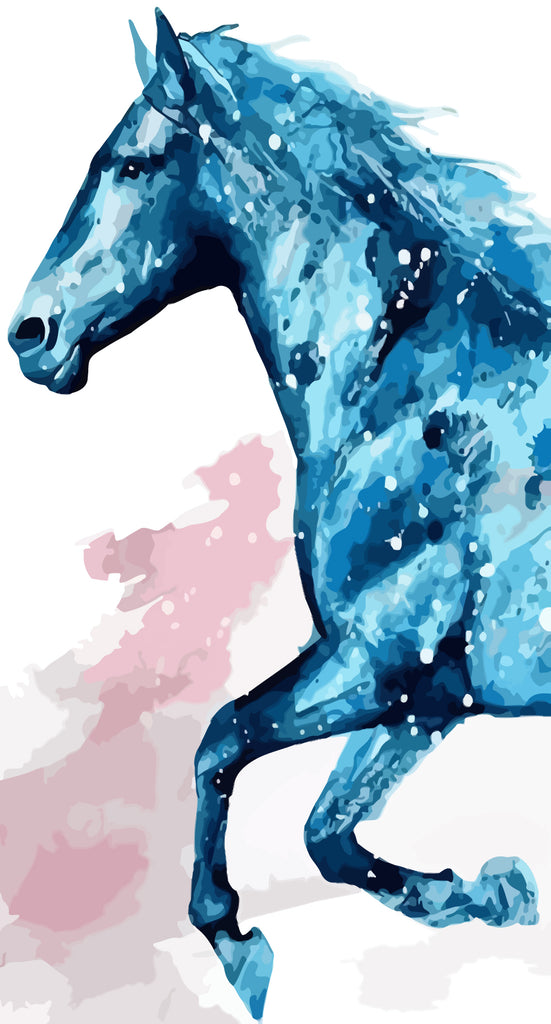 Running Blue Horse Paint by Numbers