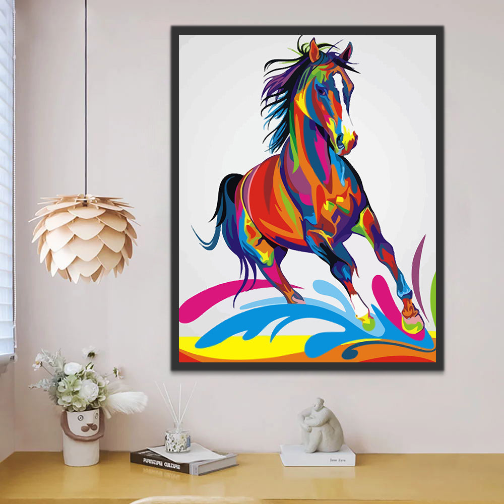 Running Colorful Horse Paint by Numbers