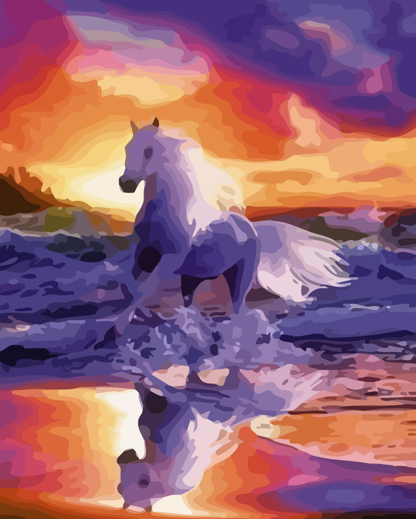 Running Horse by the River Paint by Numbers