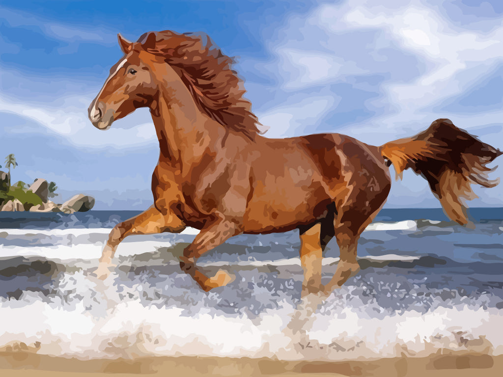 Running Horse Paint by Numbers