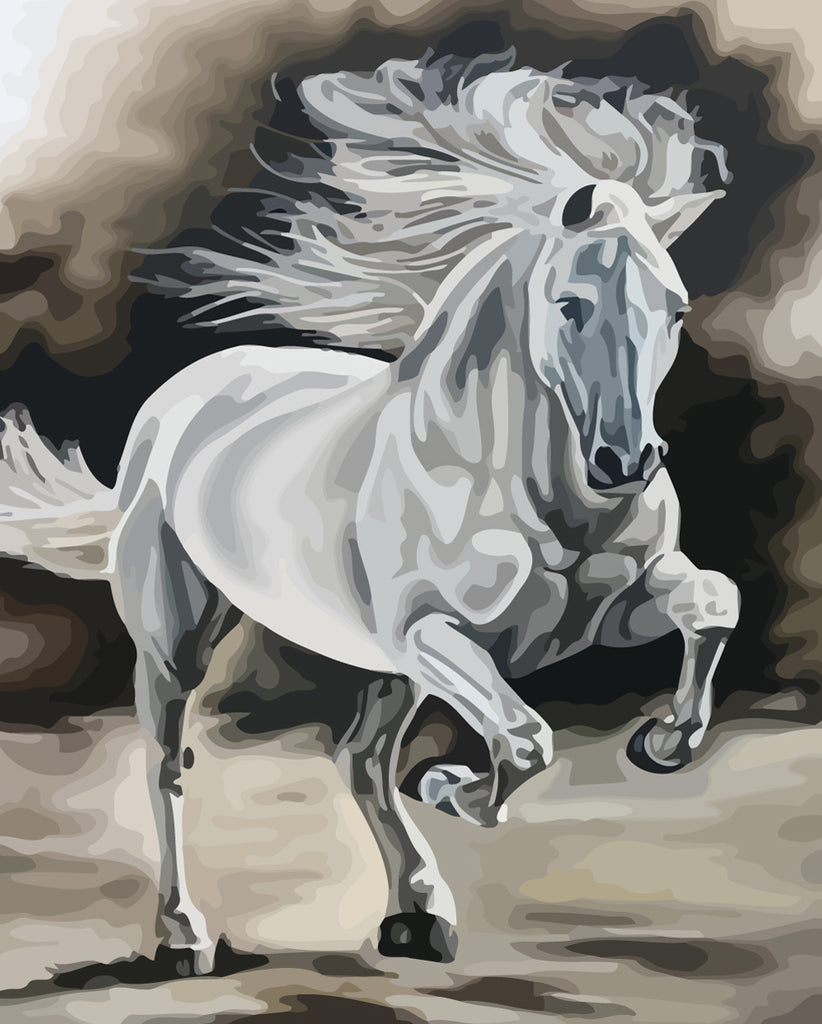 Running White Horse Paint by Numbers