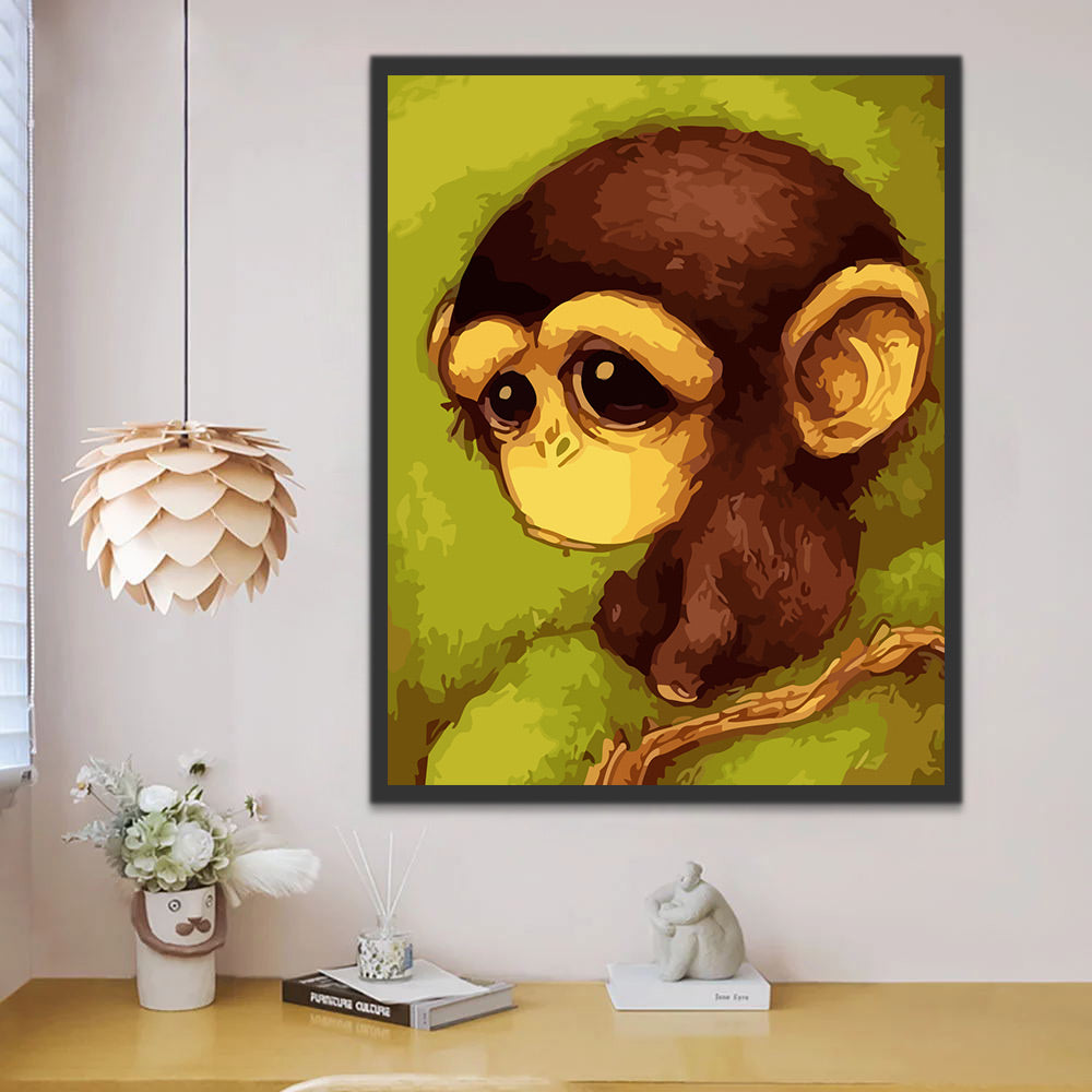 Sad Little Monkey Paint by Numbers