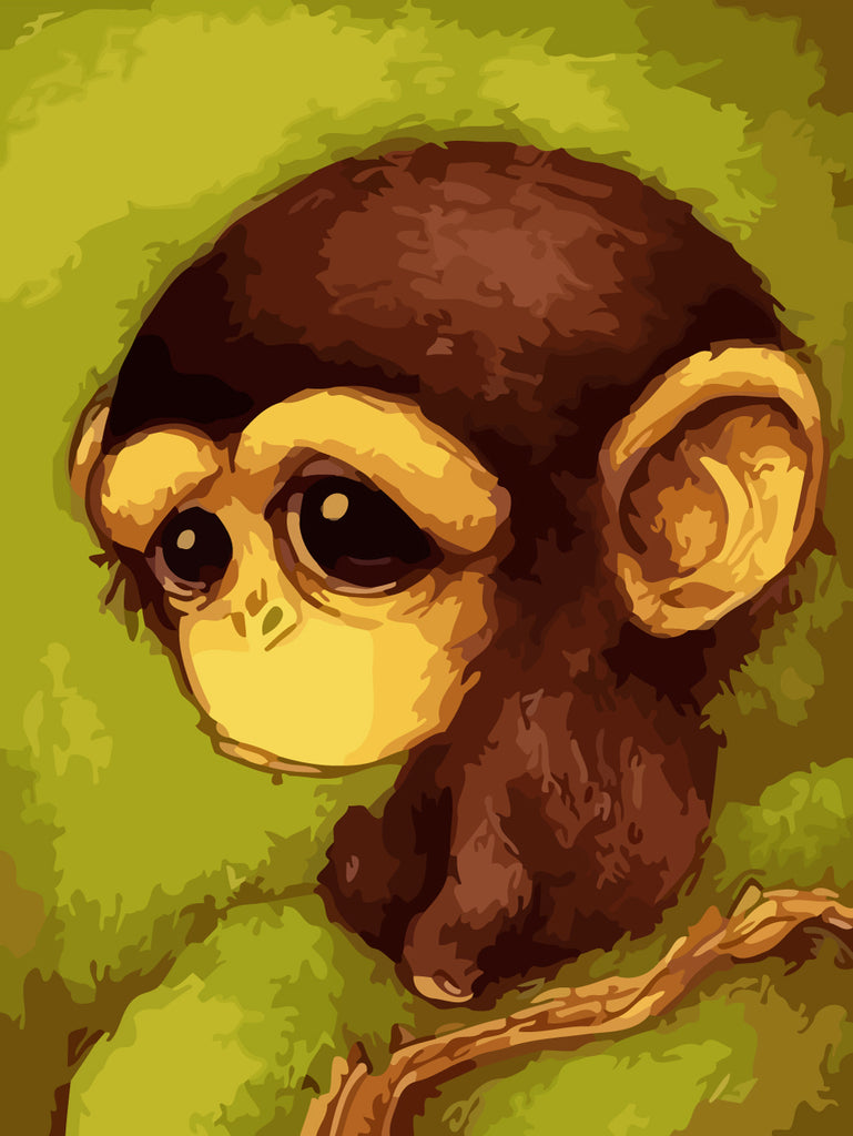 Sad Little Monkey Paint by Numbers