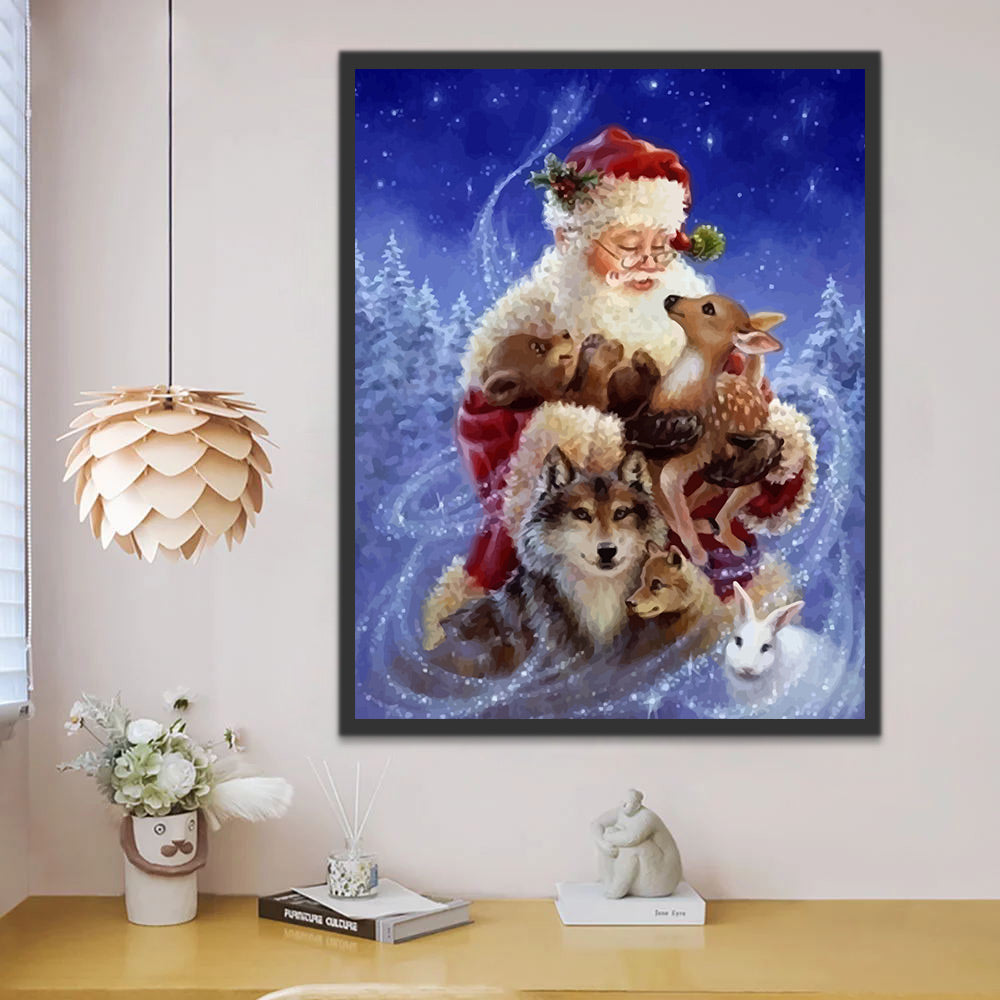 Santa and Animals Paint by Numbers