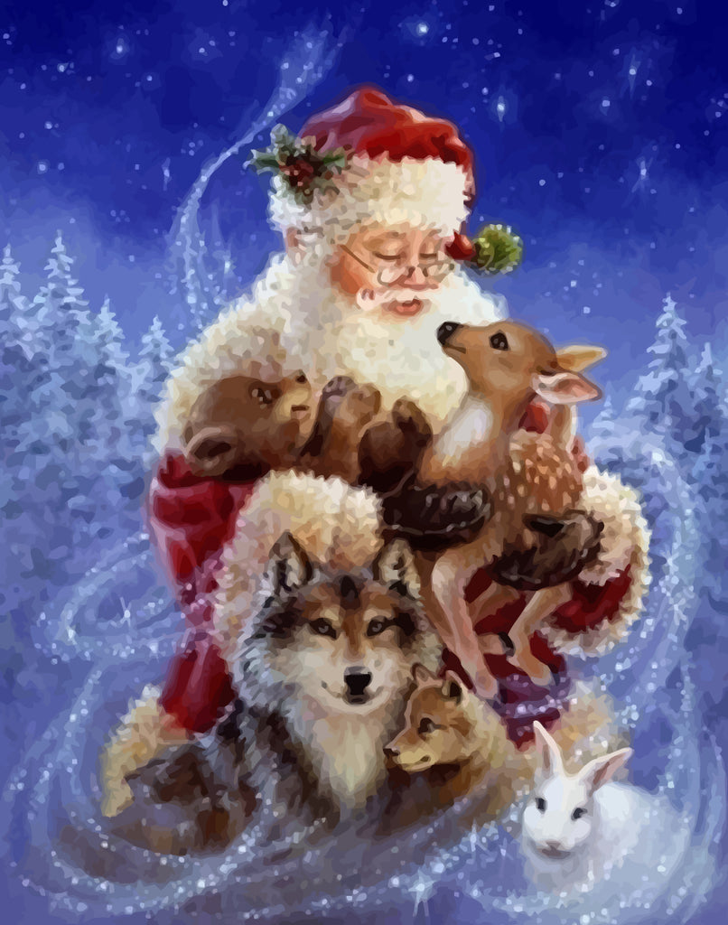 Santa and Animals Paint by Numbers