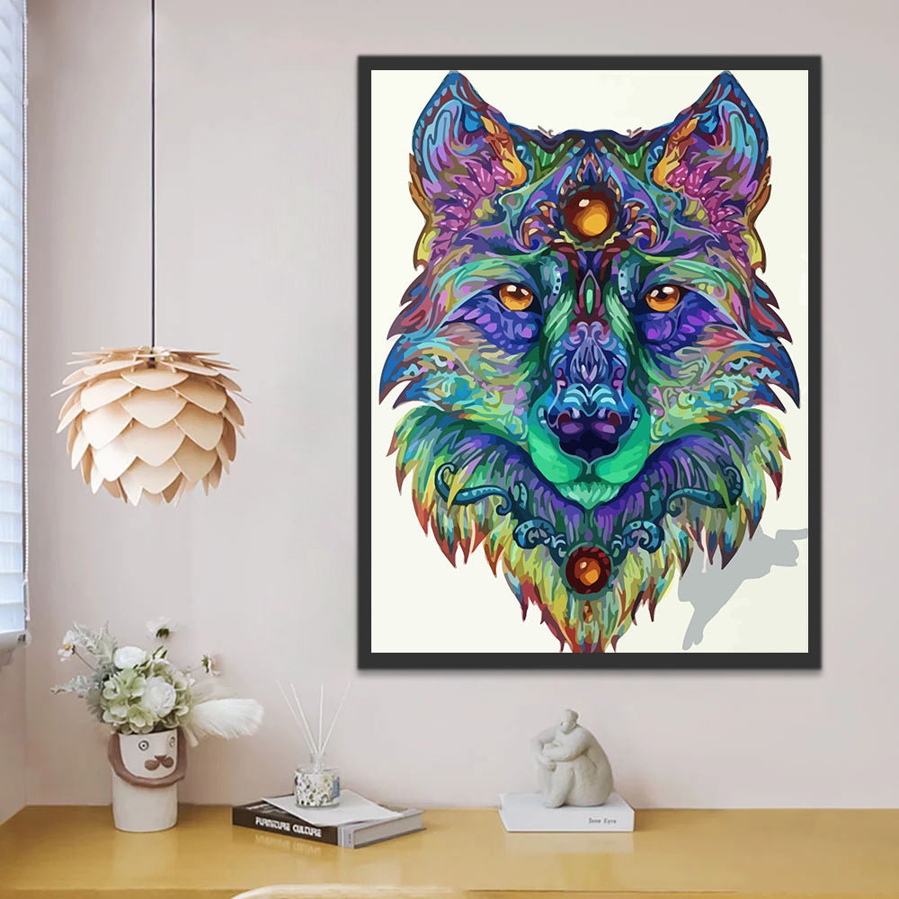 Serious Colorful Fox Paint by Numbers