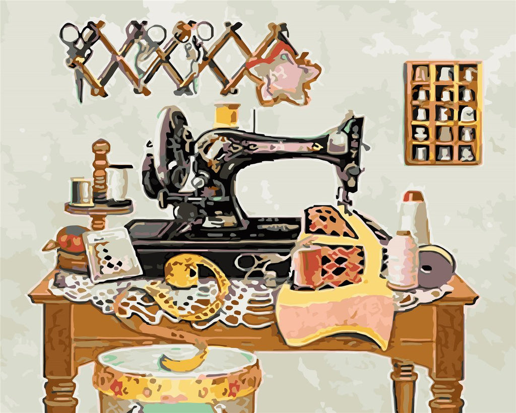 Sewing Machine and Tools Paint by Numbers