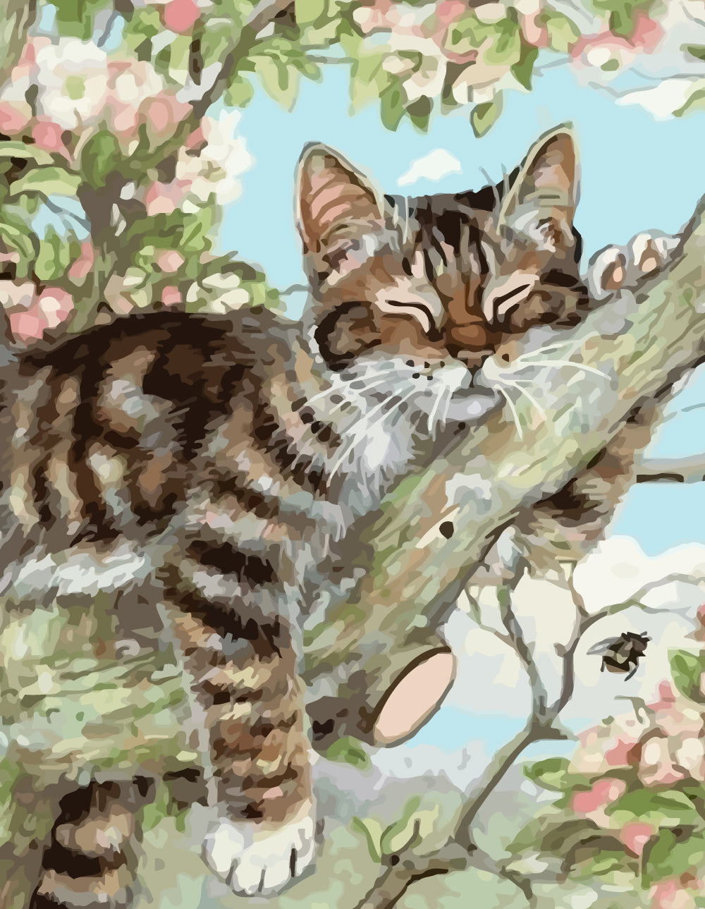 Paint by Numbers Kits Adults Sleeping Cat in Tree –