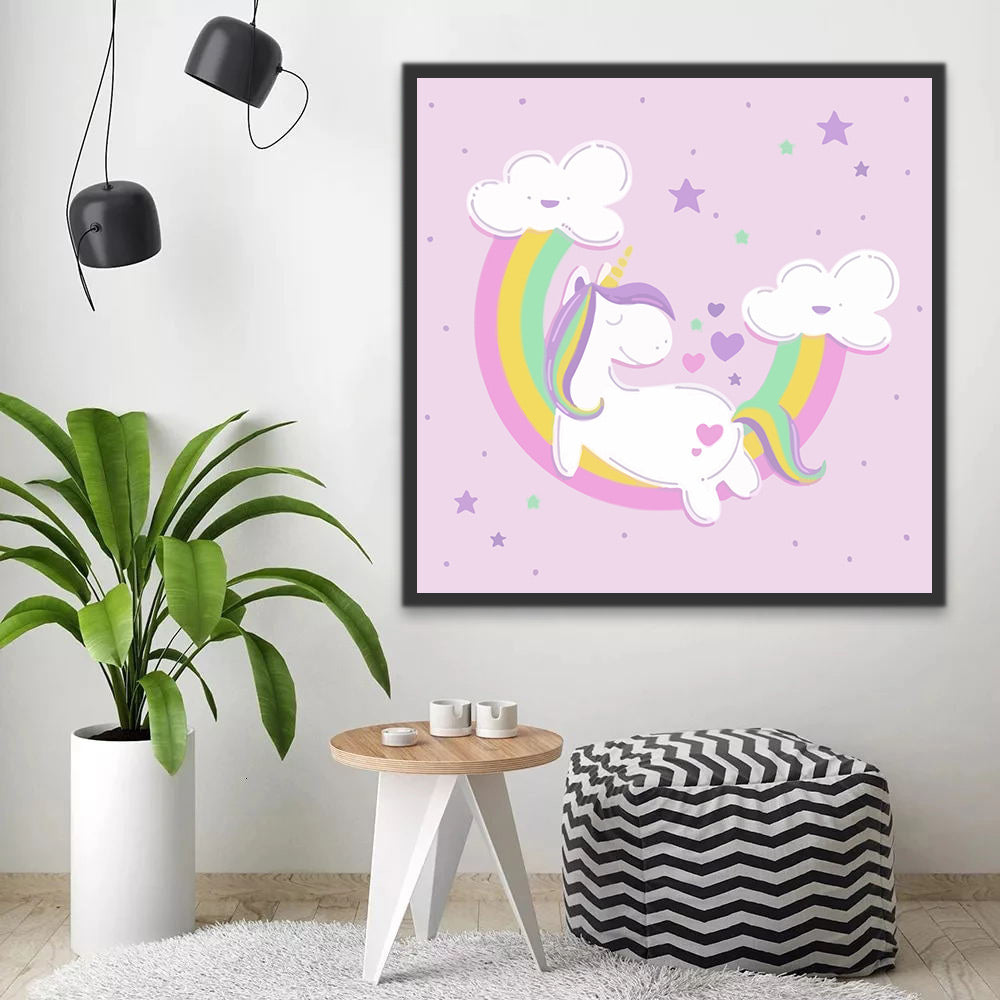 Sleeping Unicorn on the Rainbow Paint by Numbers for Kids