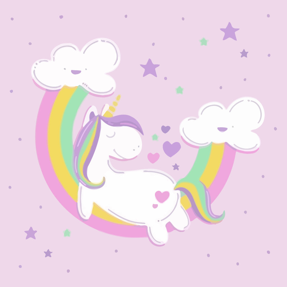 Sleeping Unicorn on the Rainbow Paint by Numbers for Kids