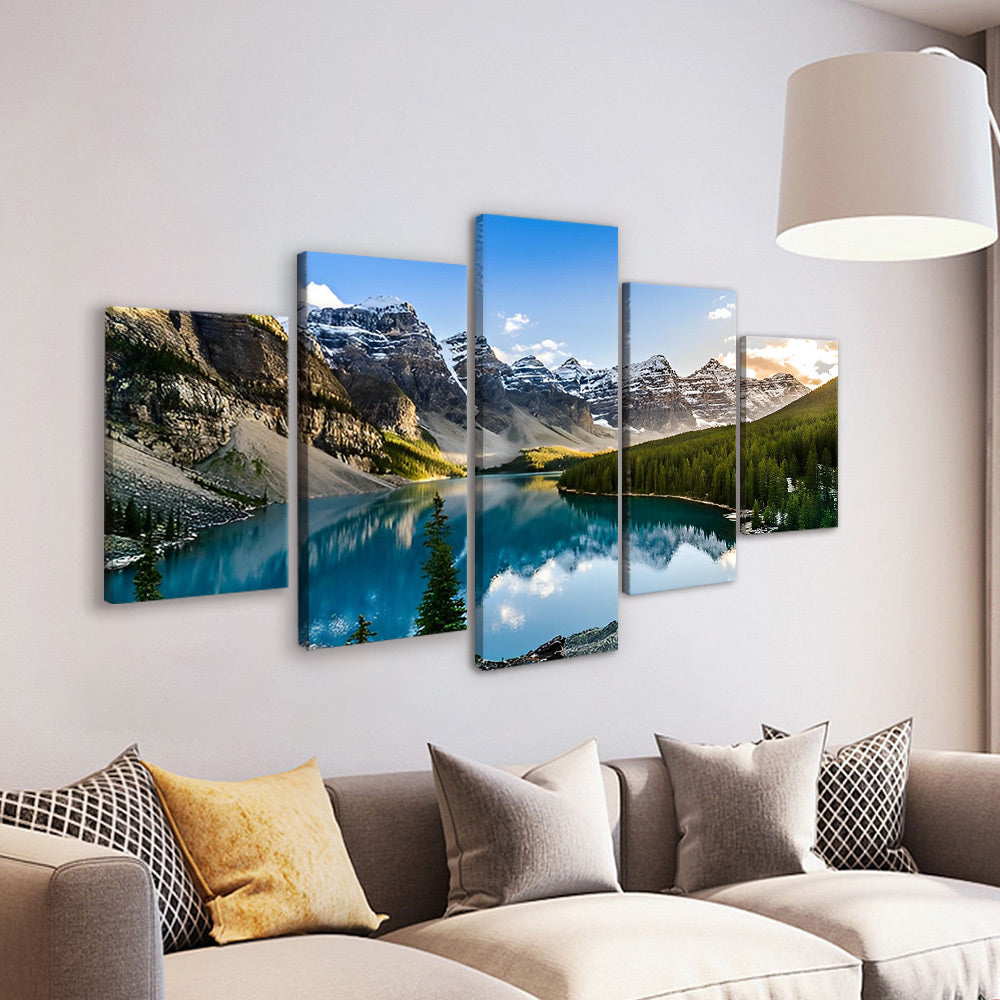 Snowy Mountain and Lake 5 Pack Paint By Numbers