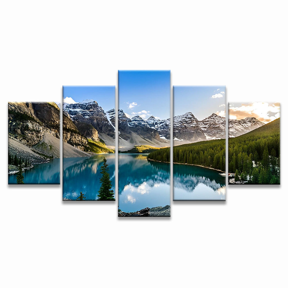 Snowy Mountain and Lake 5 Pack Paint By Numbers