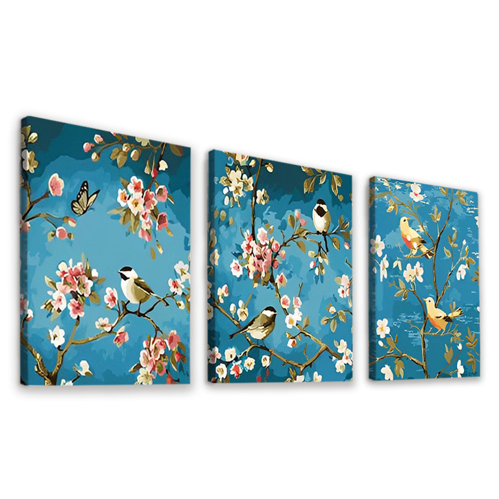 Spring Blossoms and Birds 3 Pack Paint By Numbers