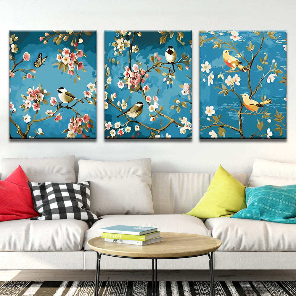 Spring Blossoms and Birds 3 Pack Paint By Numbers