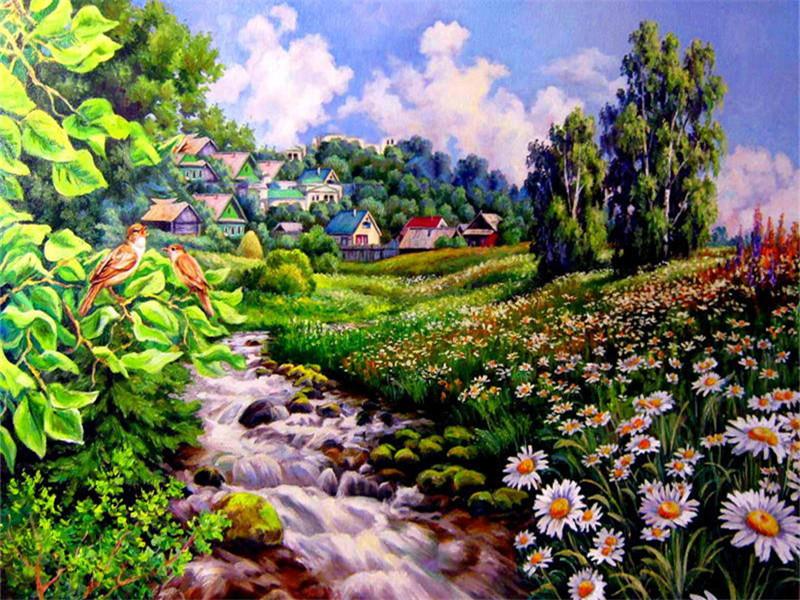 Spring Countryside Paint by Numbers