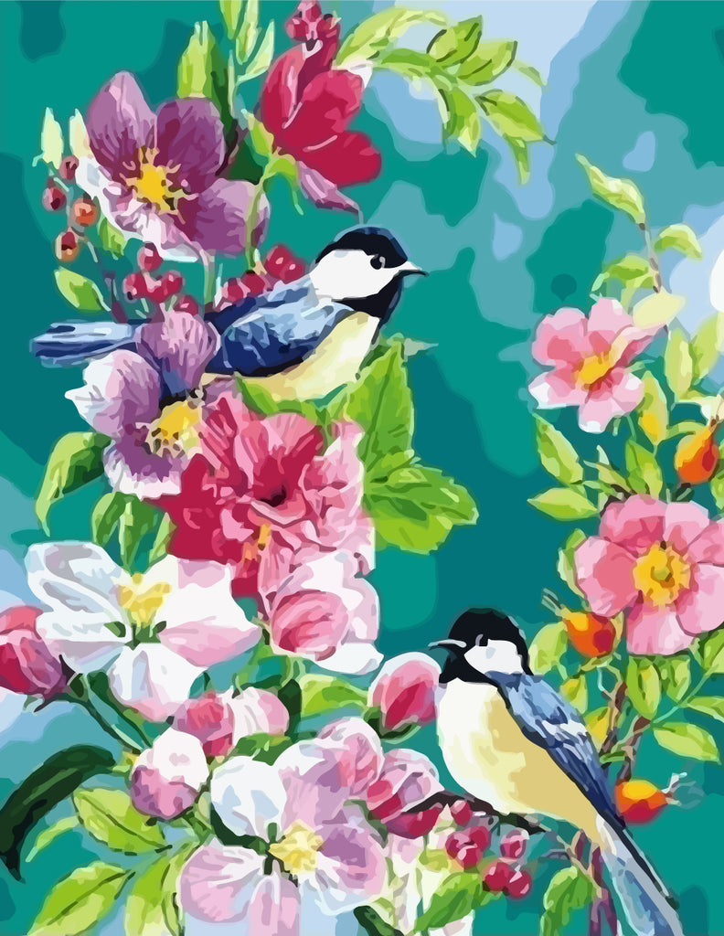 Spring Flowers and Birds Paint by Numbers