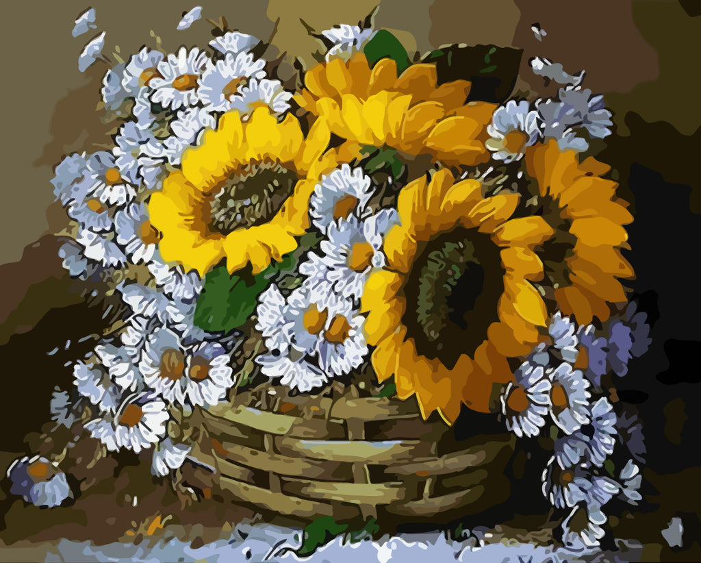 Sunflowers and Daisies Paint by Numbers