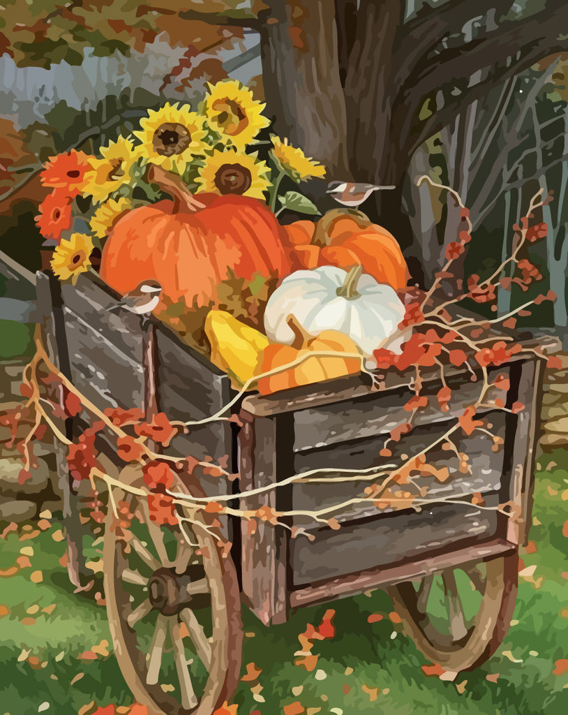 Sunflowers and Pumpkins Paint by Numbers