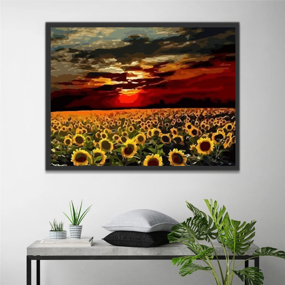 Sunflowers at Sunset Paint by Numbers