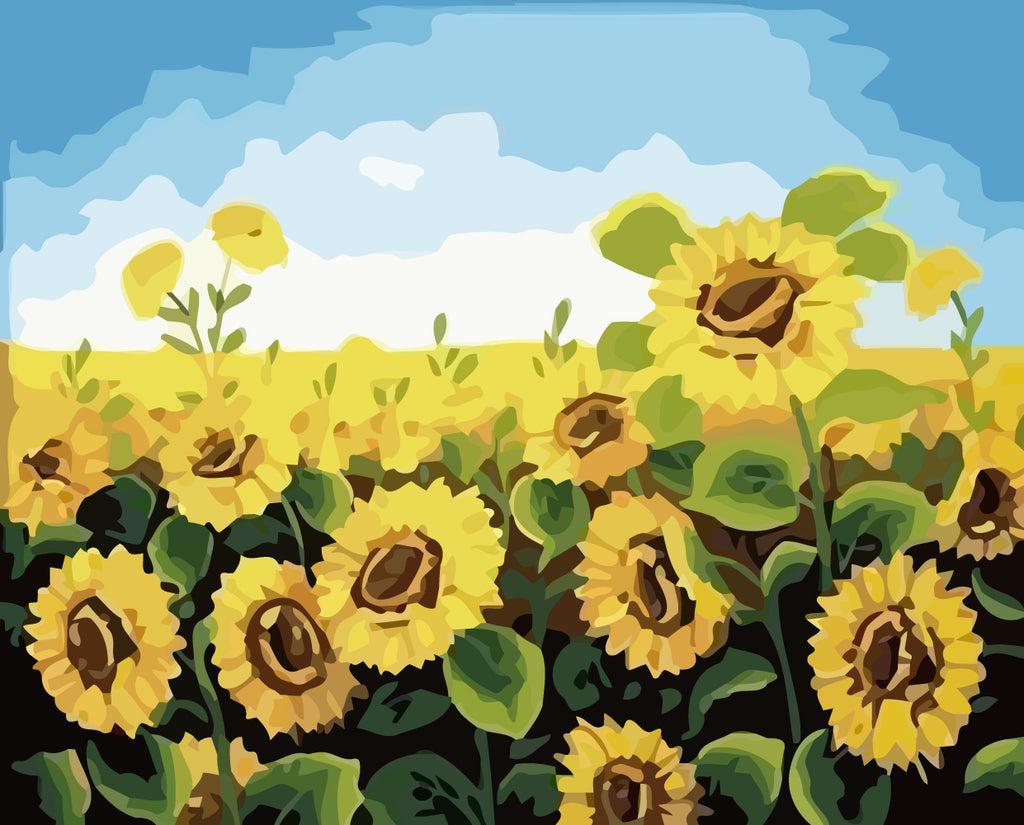 Sunflowers Field Paint by Numbers