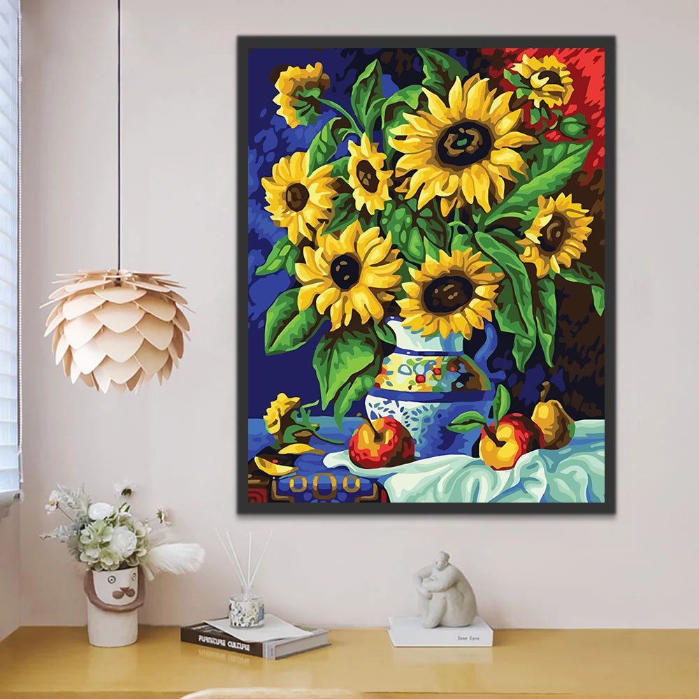 Sunflowers in Vase Paint by Numbers